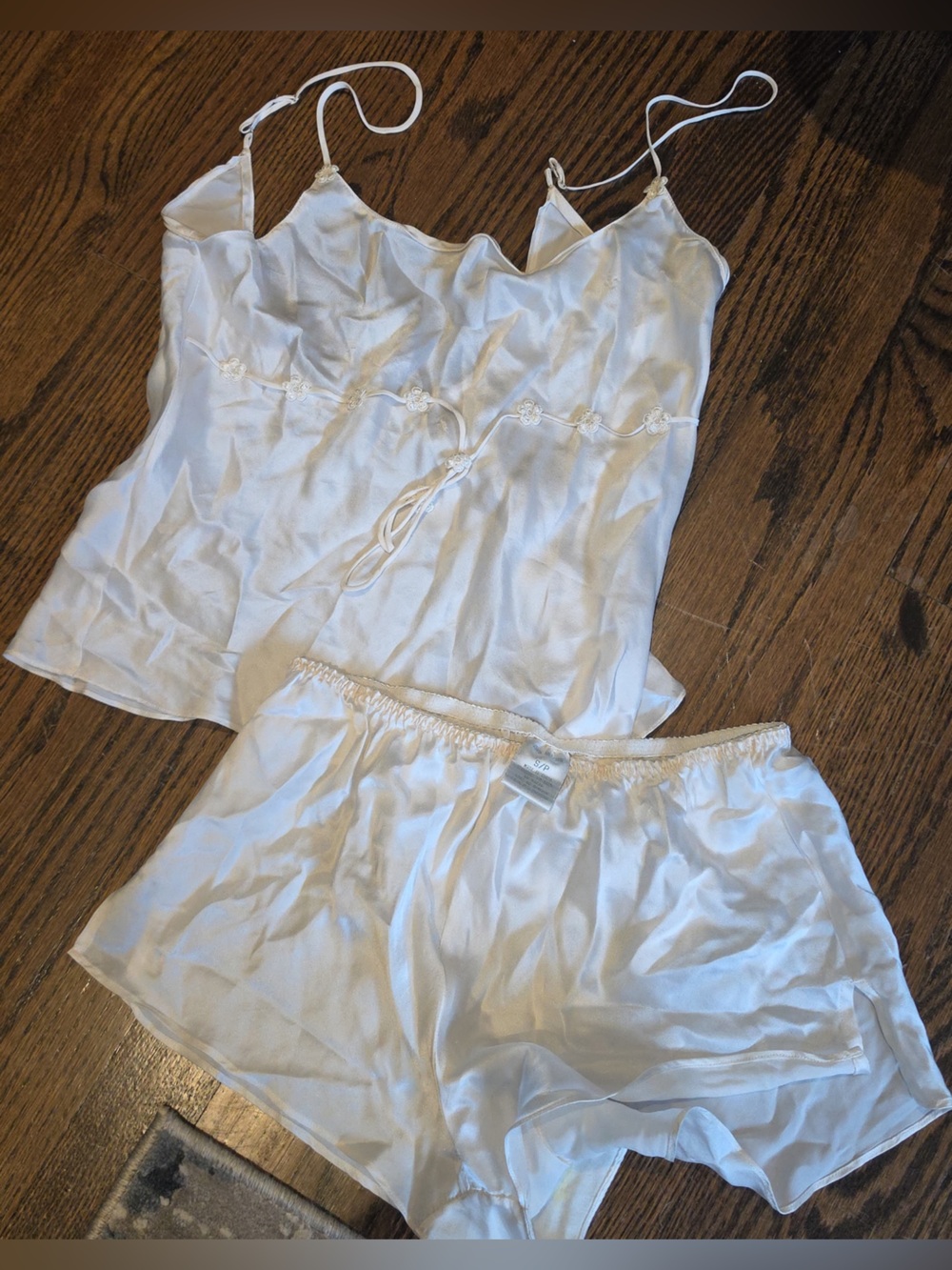 La SENZA White Satin Camisole & Shorts Sleep Set